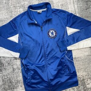 Chelsea FC Track Jacket Adult Large Blue Soccer Full Zip Fleece Athletic Logo